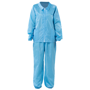 防静电分体服短款无尘工作服蓝白色上衣防尘服套装工厂车间防护服