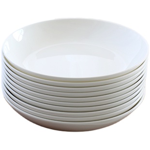 纯白骨瓷碗家用米饭碗吃饭碗小汤碗大号面碗陶瓷餐具套装大碗组合