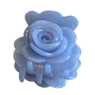 小众果冻雾霾蓝发饰 玫瑰花苞抓夹小号半扎发高质量醋酸 u型发簪