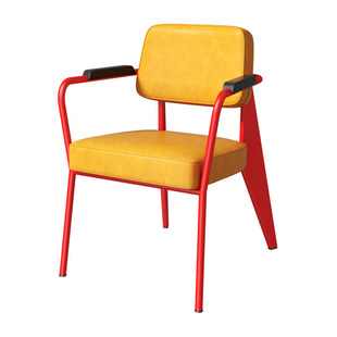 孟菲斯配色餐椅凳子意式家用靠背椅子复古网红高级感设计师中古风