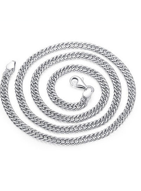 925银镀白金加粗送老公蛇骨链