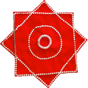 儿童舞蹈手绢花一对麻纱专业考级东北二人转跳舞红手帕秧歌八角巾