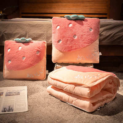 抱枕被子两用办公室折叠毯子二合一午睡枕头被车内靠垫汽车用加厚