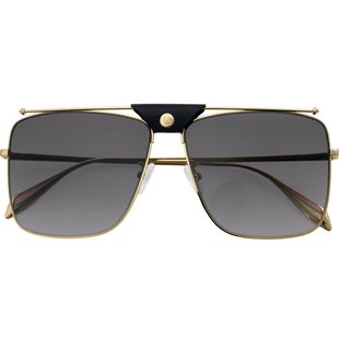 Alexander Mcqueen麦昆墨镜男复古双梁飞行员开车女太阳镜AM0318S