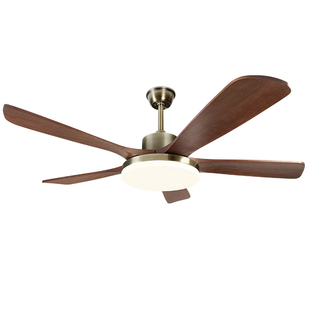 繁简【旋幕】中古风客厅风扇灯胡桃木美式复古全铜大扇叶餐厅吊灯