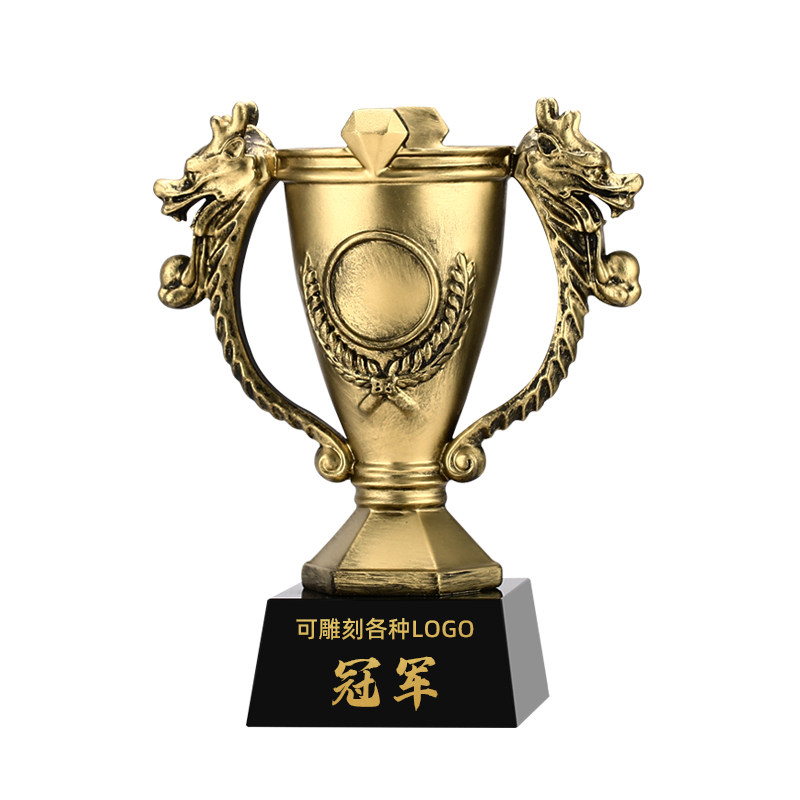 【当天发货】双龙奖杯定制定做端午节划龙舟比赛冠军颁奖龙年年会