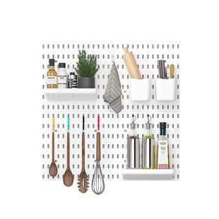 免打孔洞洞板墙上收纳架厨房调料架置物架壁挂刀架墙面金属挂钩