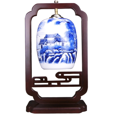 青花瓷景德镇古典薄胎看书灯具