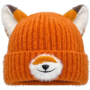 可爱狐狸尼克周边动漫卡通针织帽子女秋冬季保暖显脸小护耳毛线帽