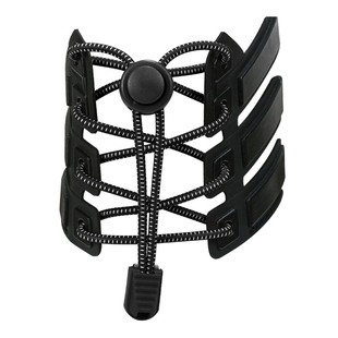 懒人免系弹力鞋带卡扣松紧橡筋工装鞋圆形弹力松紧鞋带扣黑鞋带绳