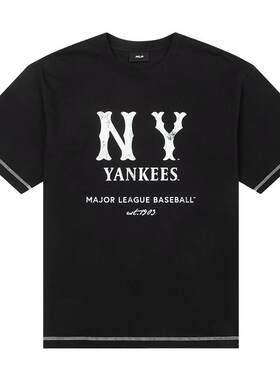 【自营】MLB短袖男女装新款情侣NYT恤复古印花圆领半袖休闲服