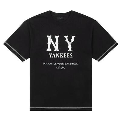 【自营】MLB短袖男女装新款情侣NYT恤复古印花圆领半袖休闲服