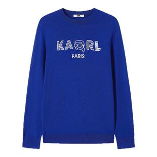 KARL LAGERFELD卡尔绵羊毛长袖套头衫设计师新款老佛爷轻奢潮男