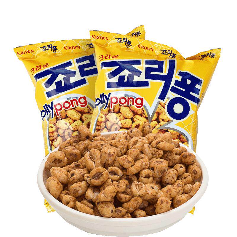 韩国进口crown克丽安大麦粒膨化甜点爆米花追剧休闲网红零食小吃