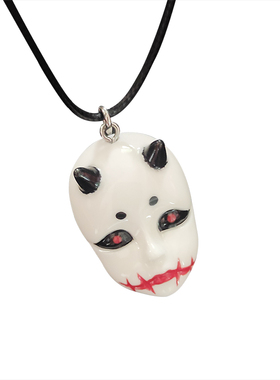 哥特烦恼暗黑系手绘鬼面陶瓷吊坠