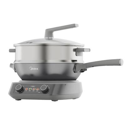 美的钛陶不粘电炒锅多功能分体式家用炒菜锅一体式铁锅电火锅煮锅