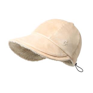 CACUSS渔夫帽子女秋冬季休闲棒球大头围鸭舌帽加厚显脸小素颜保暖