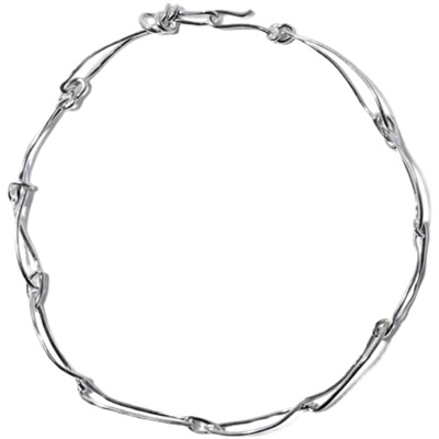 韩国多结纯银小众项链百搭