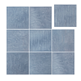 小火柴瓷砖马赛克哑光釉面卫生间餐厅全瓷浴室蓝色厨房蓝灰色北欧