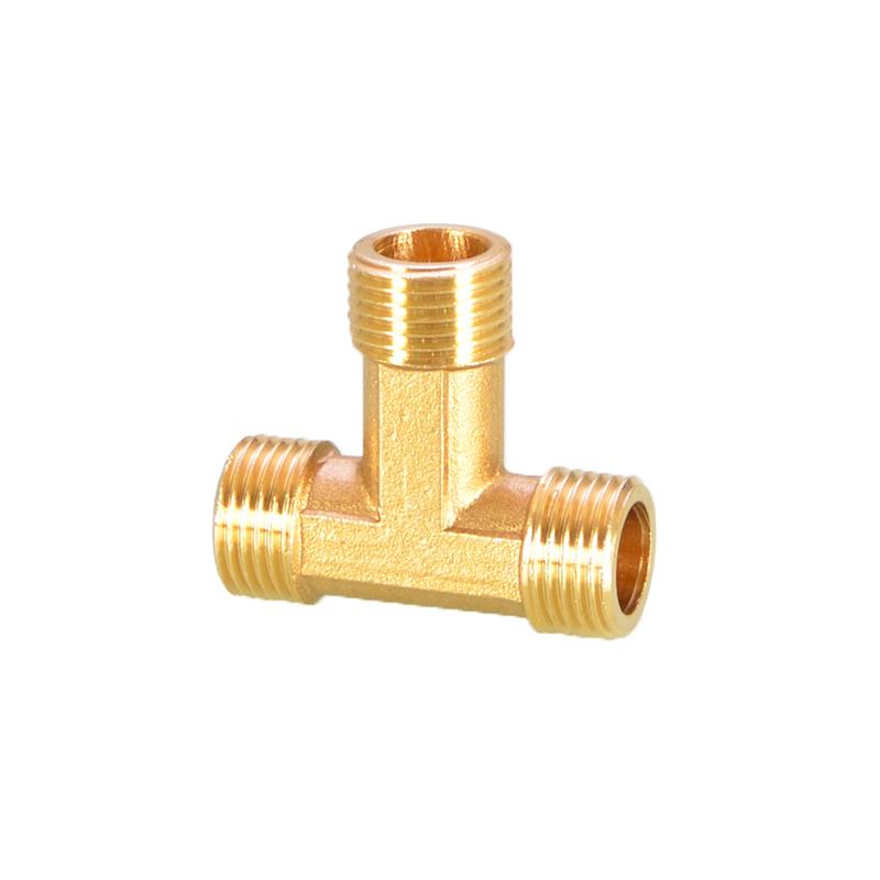 4分加长三通三外牙内外丝延长铜三通DN15内外螺纹管道铜接头配件