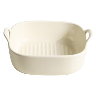 耐高温陶瓷碗双耳烤碗烤箱空气炸锅专用碗水果沙拉碗焗饭碗家用