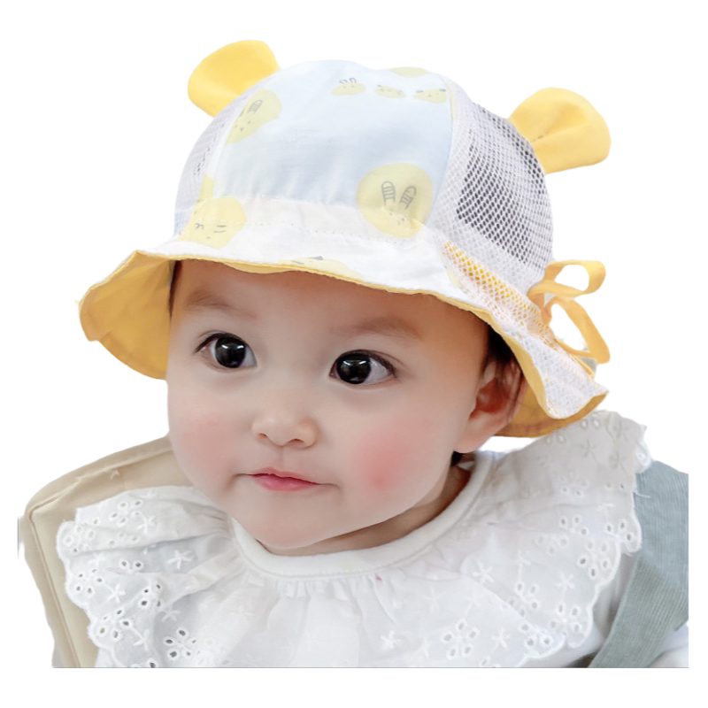 宝宝帽子夏季凉帽防晒太阳帽儿童遮阳可爱渔夫帽女婴幼儿春秋薄款