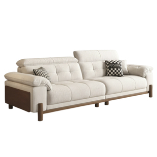 实木枫颂沙发政府补贴客厅小户型雪尼尔可拆洗沙发中古风布艺沙发