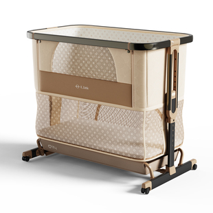 逸乐途小安适婴儿床可折叠可升降多功能宝宝便携移动新生儿拼接床