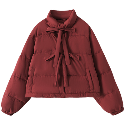 慕兔韩系立领绑带加厚棉服