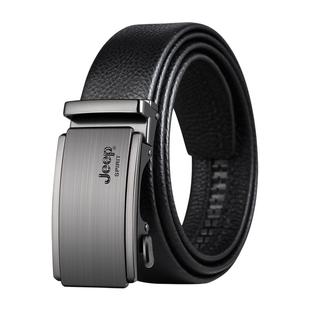 Jeep皮带男2026新款真皮自动扣牛皮中青年简约头层男士皮带裤腰带
