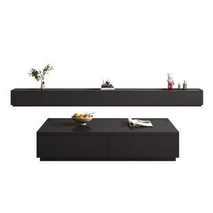 实木岩板电视柜大小户型现代简约家用落地柜轻奢纯色高级地台柜