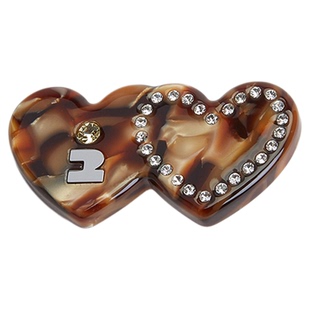 Tagi.怦怦爱心钻石多色拼接可爱头饰边夹醋酸刘海发夹