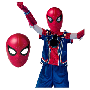 Dreampartybox蜘蛛侠头套面具全脸儿童男孩赛博朋克万圣节圣诞节