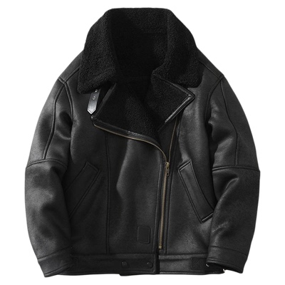 皮毛一体男士冬季大码加绒皮袄