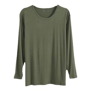 莫代尔男睡衣长袖上衣t恤宽松薄款家居服居家超大码加肥中老年 秋