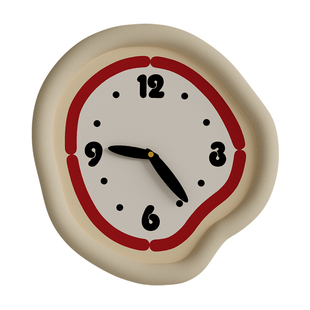 家庭可爱奶油现代极简风钟表钟摆挂钟2025新款卧室超静音免打孔钉