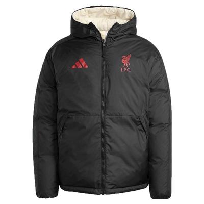 天朗足球Adidas阿迪达斯秋冬利物浦保暖连帽双面穿羽绒服JW7902
