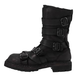 山本风暗黑多层皮带扣马丁靴工装机车靴朋克骑士靴男女复古海盗靴