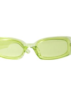 清新绿色窄框长方形朋克太阳眼镜