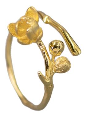 【孤芳 椿屿】腊梅诗意纯银戒指新中式小众原创轻奢情人生日礼物