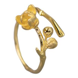 【孤芳 椿屿】腊梅诗意纯银戒指新中式小众原创轻奢情人生日礼物