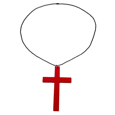 时尚夸张万圣节木质十字架毛衣链