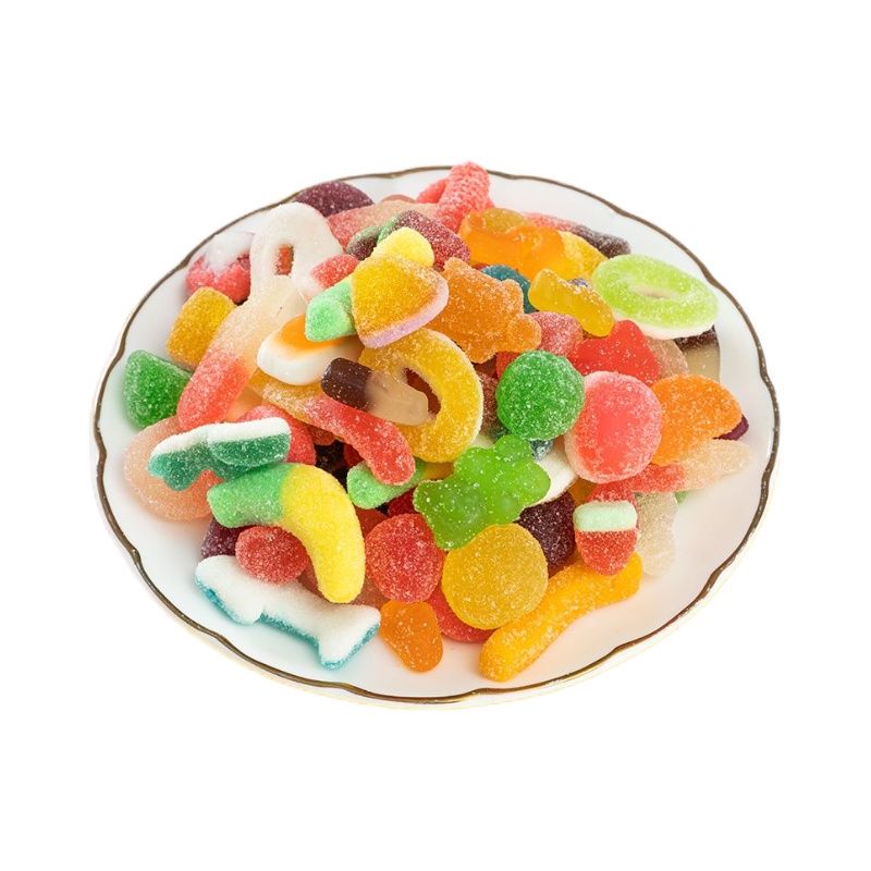 混合口味水果酸砂软糖涂油橡皮糖摆摊零食网红糖果批发散装大袋装