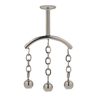 SHIMMIAN恶魔钉钛合金平底高耳位吊坠铃铛立体杆免摘取穿刺直接戴