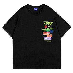 WASSUP HEODS复古美式重磅1977短袖t恤男生夏季国潮牌ins情侣宽松