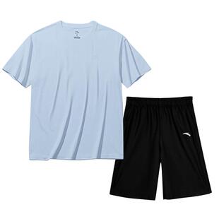 安踏运动套装男士宽松短袖短裤一整套夏季新款青少年休闲品牌男装