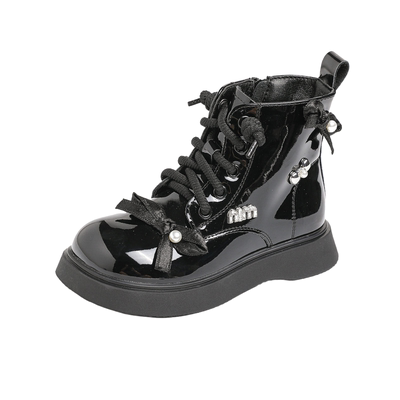 小女孩洋气短靴女宝宝加绒马丁靴