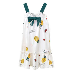 女童睡裙夏季薄款纯棉中大儿童吊带睡衣小孩家居服公主风仙女裙子