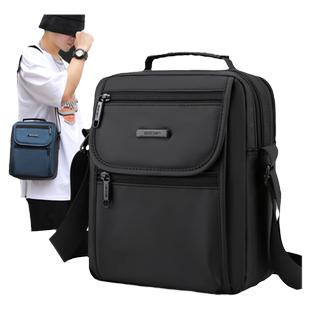 斜挎包男2026新款牛津布单肩包男商务挎包男包黑色男士休闲背包