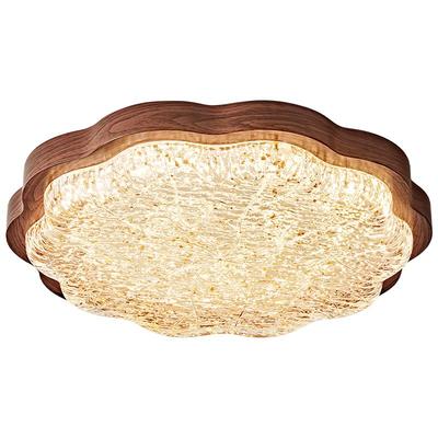 箭牌中古风胡桃木色卧室吸顶灯具